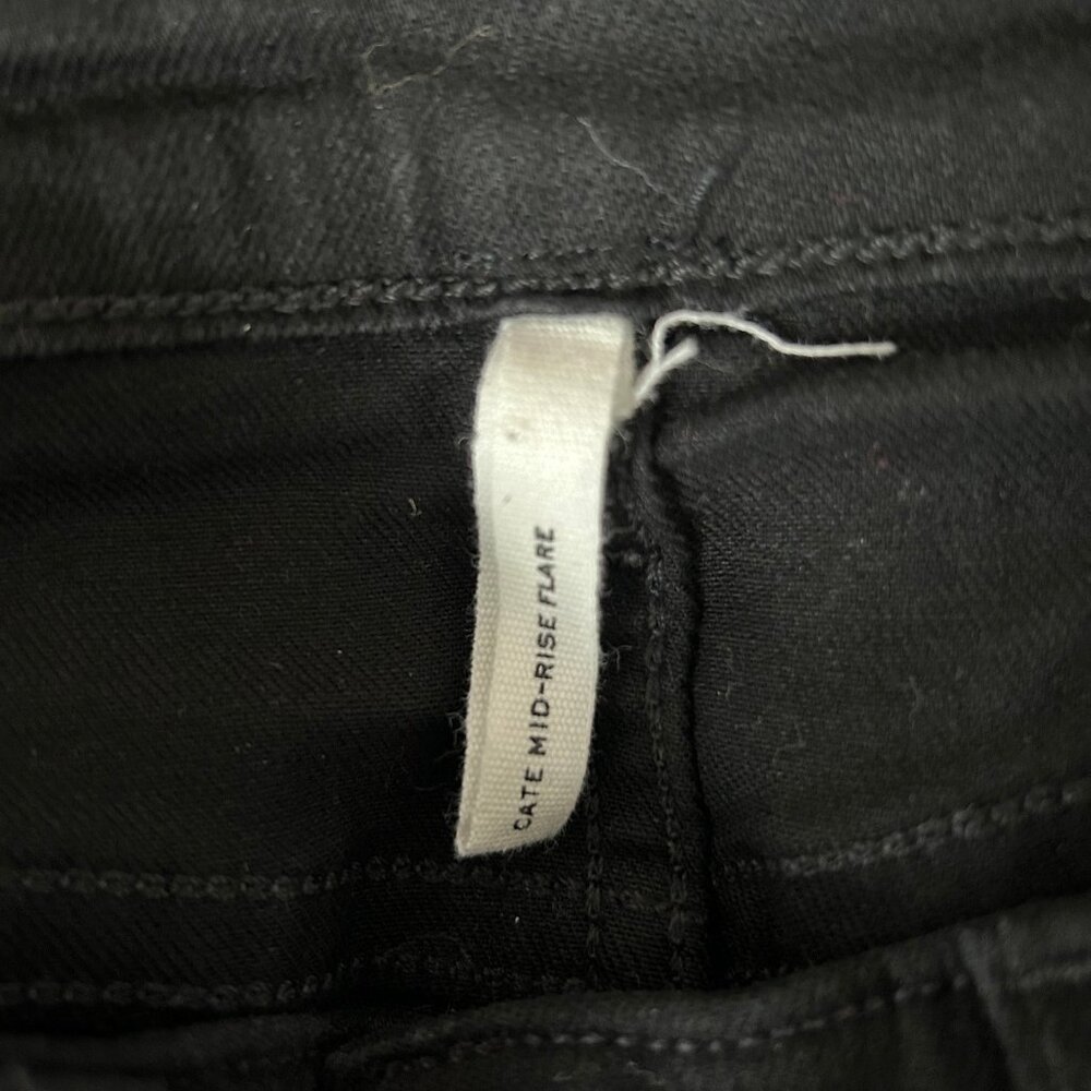 Rag & Bone Cate Mid-Rise Flare Jeans Women's Size 25 Black White Side Stripe - Picture 8 of 12
